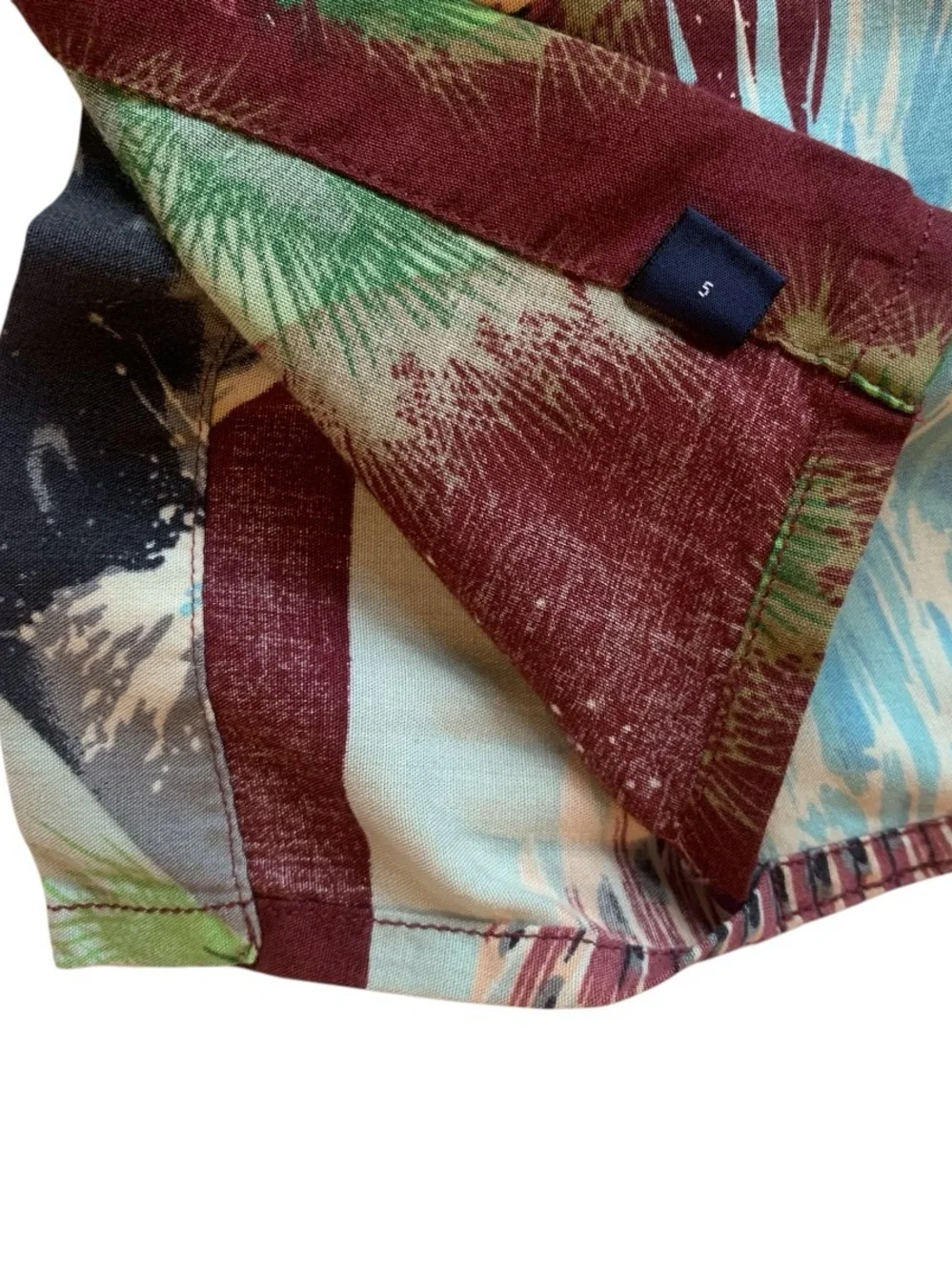 Vintage Polo Sport Ralph Lauren Rayon Japanese Crane Scenic Printed Shirt Small